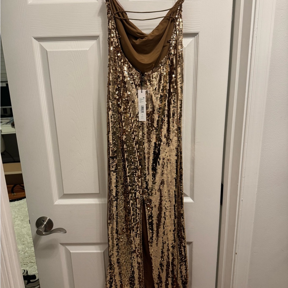 Alice + Olivia Strapless FiFi Gold Sequin Dress - Picture 11 of 11